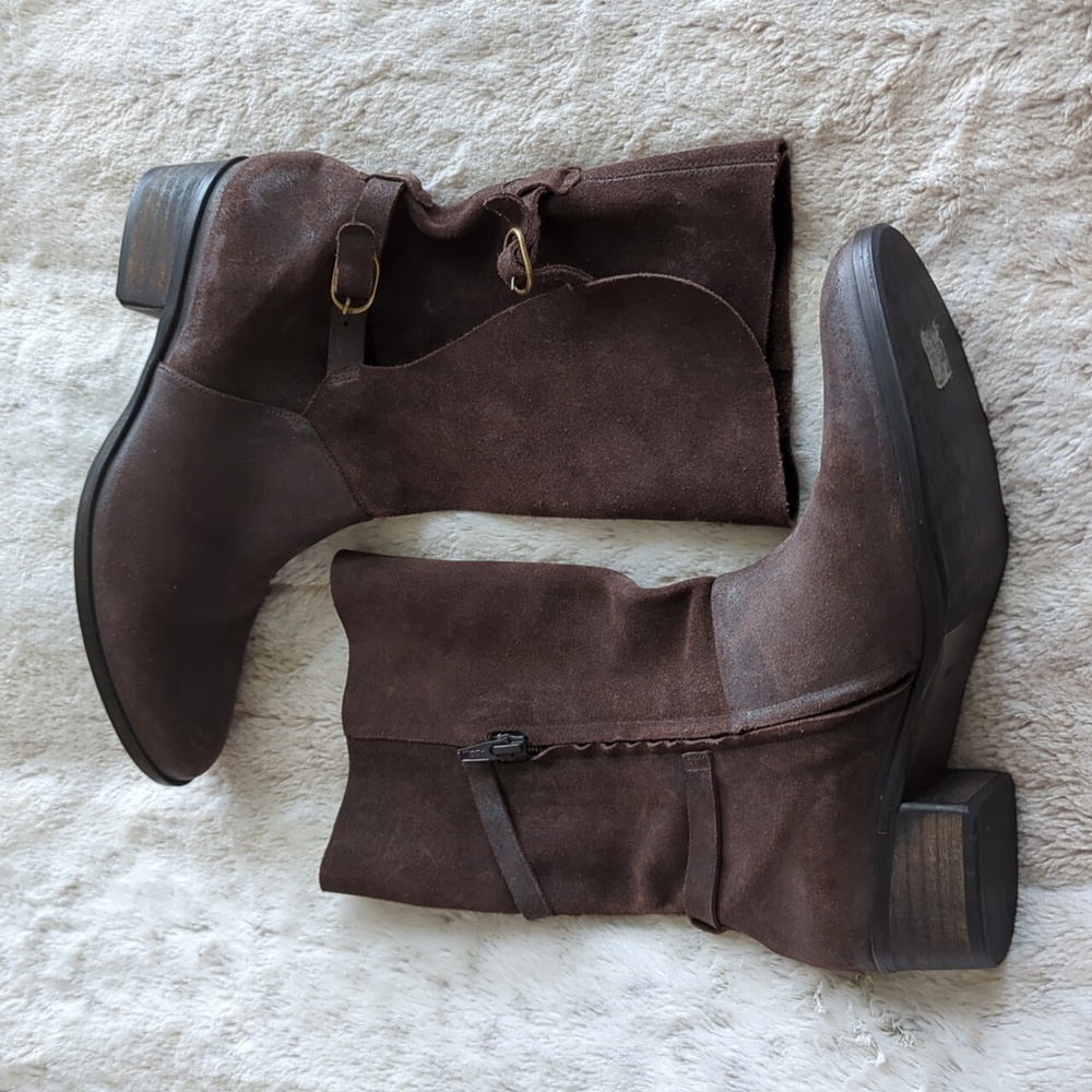 Coclico Mid Calf Brown Supple Suede Leather Trucker Boot Spain Size 6.5 - Picture 5 of 8